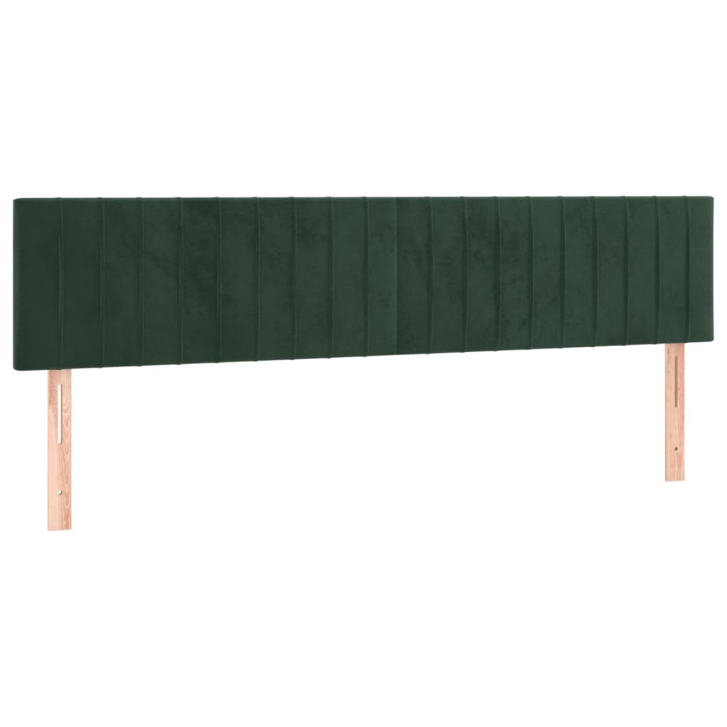 Cabeceira de cama 2 pcs veludo 80x5x78/88 cm verde-escuro