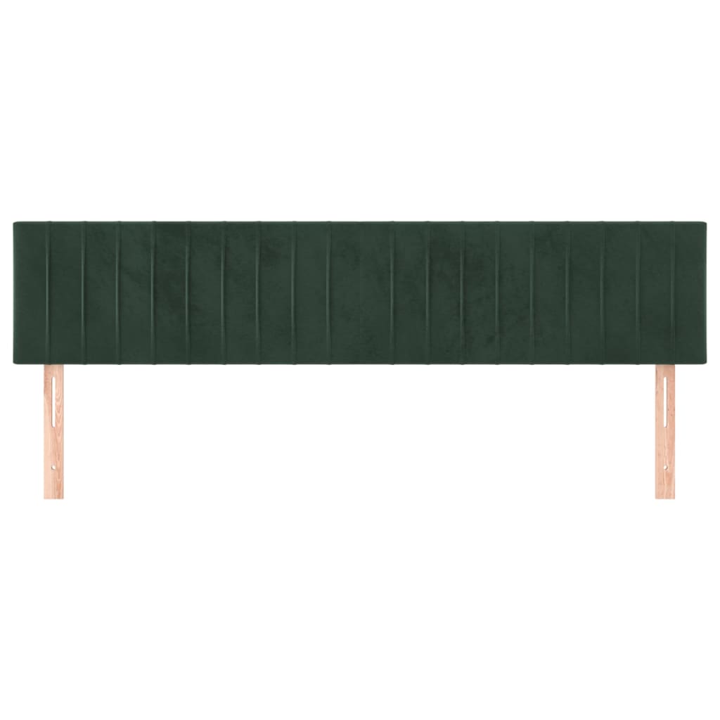 Cabeceira de cama 2 pcs veludo 80x5x78/88 cm verde-escuro