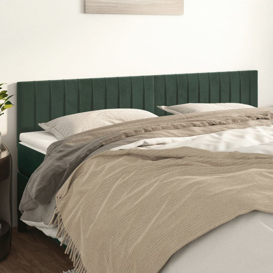 Cabeceira de cama 2 pcs veludo 80x5x78/88 cm verde-escuro