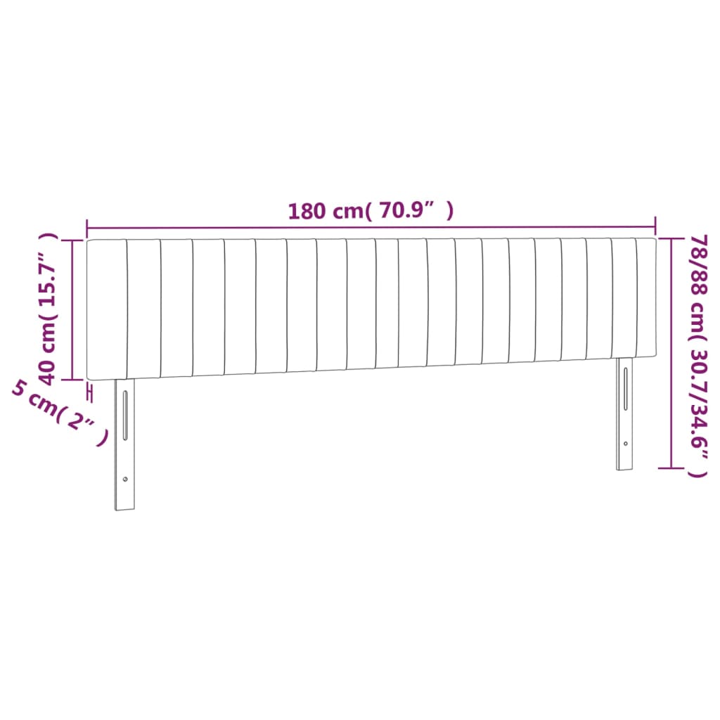 Cabeceira cama 2 pcs tecido 90x5x78/88 cm cinzento-acastanhado