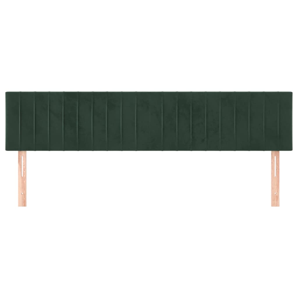 Cabeceira de cama 2 pcs veludo 90x5x78/88 cm verde-escuro