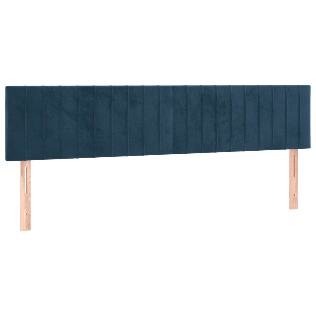 Cabeceira de cama 2 pcs veludo 90x5x78/88 cm azul-escuro