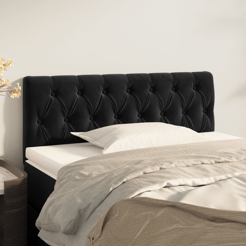 Cabeceira de cama veludo 90x7x78/88 cm preto