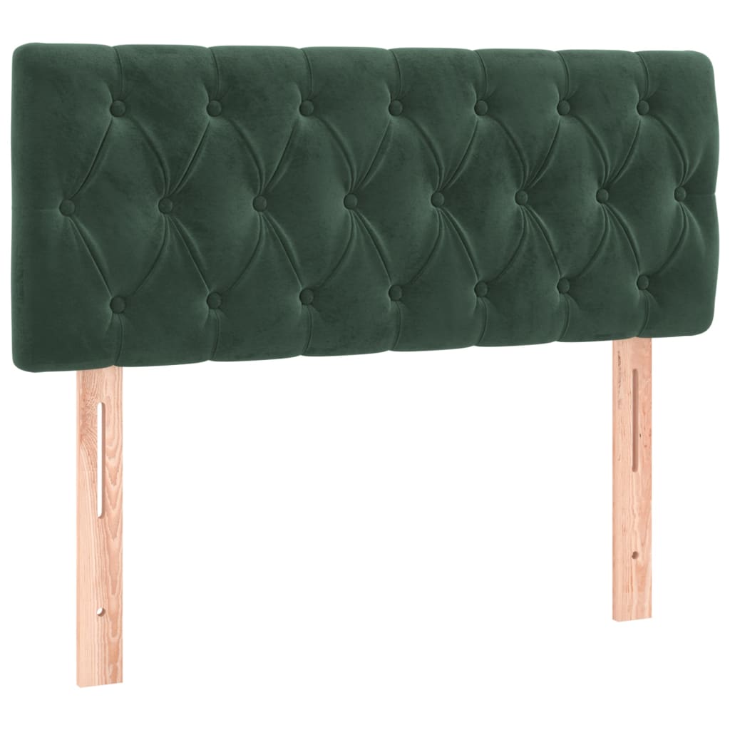 Cabeceira de cama veludo 90x7x78/88 cm verde-escuro