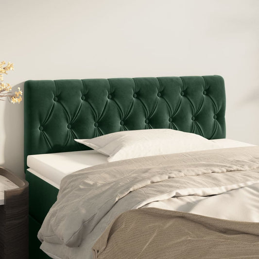 Cabeceira de cama veludo 90x7x78/88 cm verde-escuro