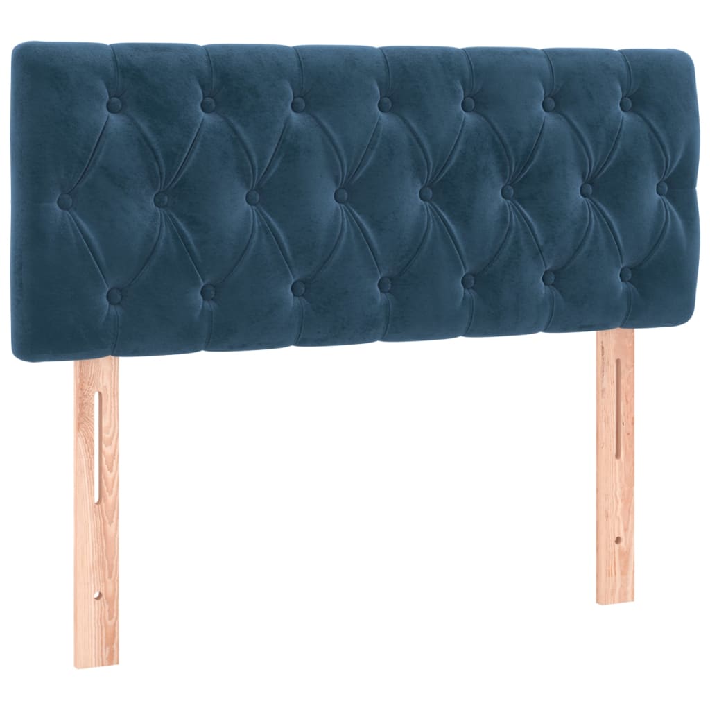 Cabeceira de cama veludo 90x7x78/88 cm azul-escuro