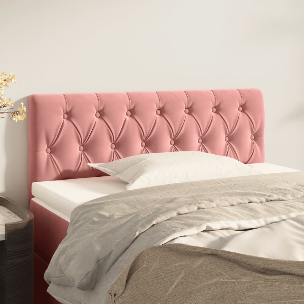 Cabeceira de cama veludo 90x7x78/88 cm rosa