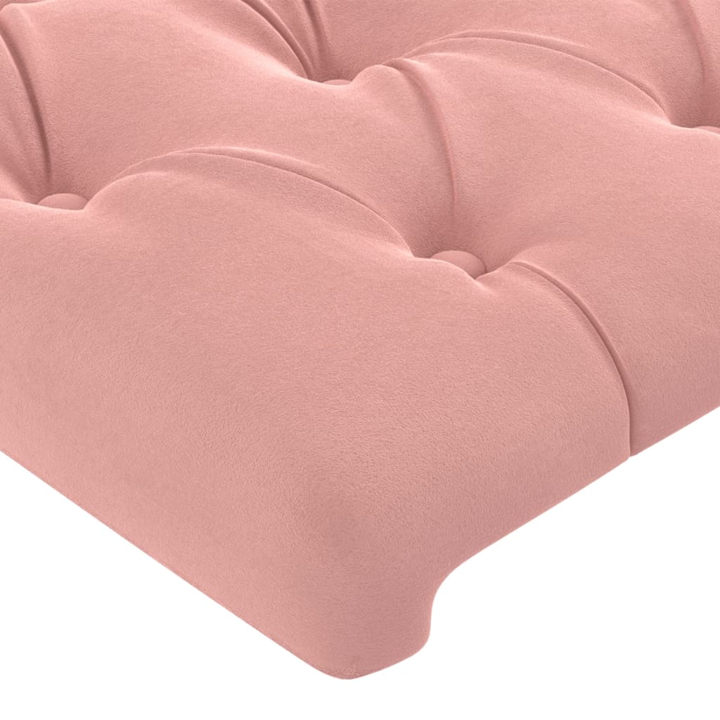 Cabeceira de cama veludo 100x7x78/88 cm rosa