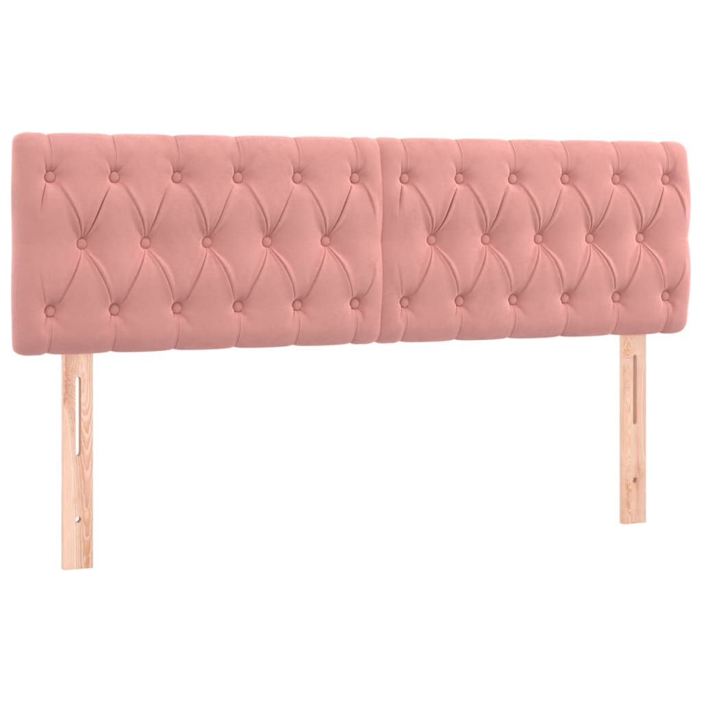 Cabeceira de cama 2 pcs veludo 72x7x78/88 cm rosa