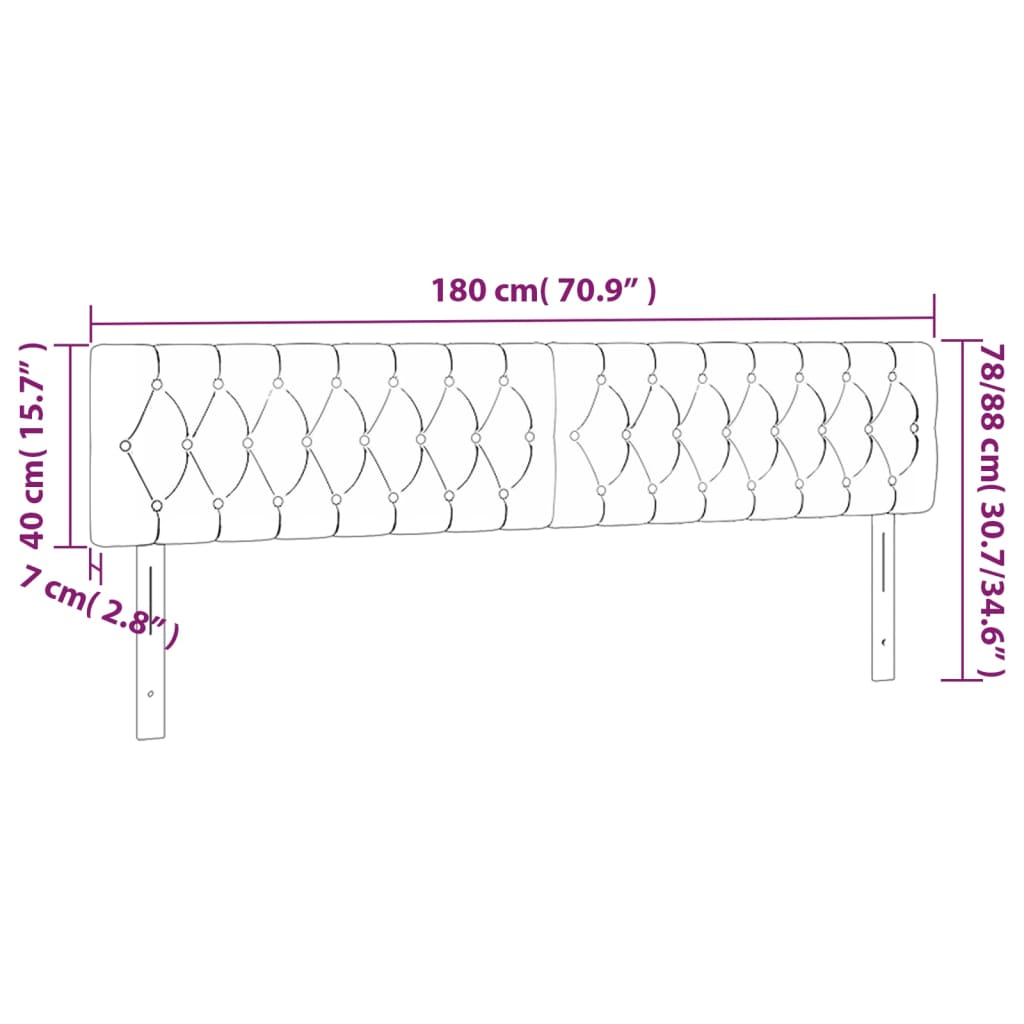 Cabeceira cama 2 pcs tecido 90x7x78/88 cm cinzento-acastanhado