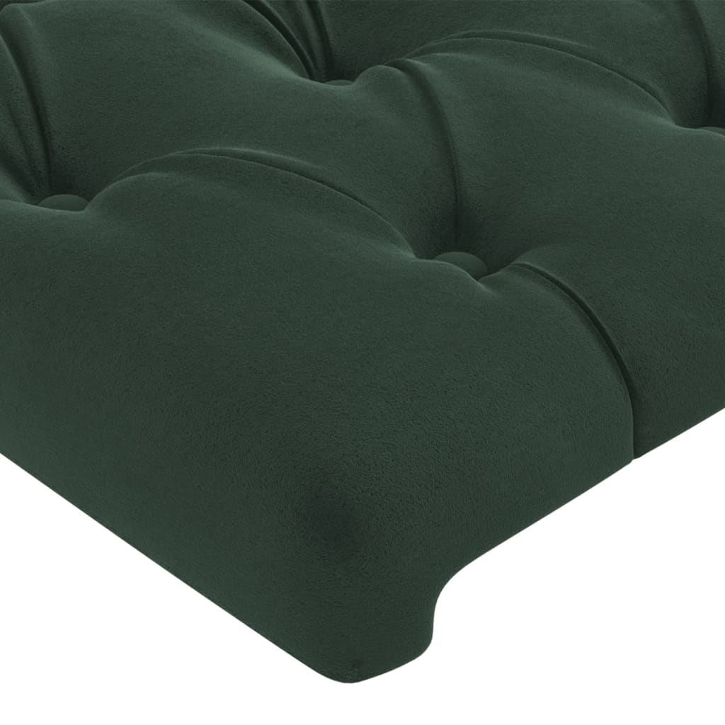 Cabeceira de cama 2 pcs veludo 100x7x78/88 cm verde-escuro