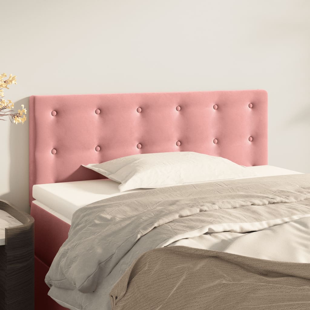 Cabeceira de cama veludo 80x5x78/88 cm rosa