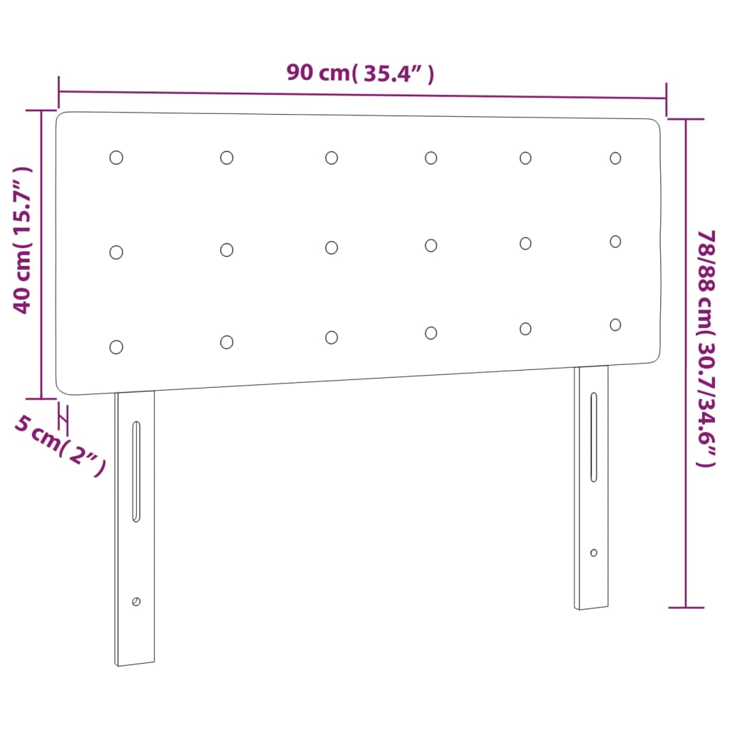 Cabeceira de cama tecido 90x5x78/88 cm cinzento-acastanhado