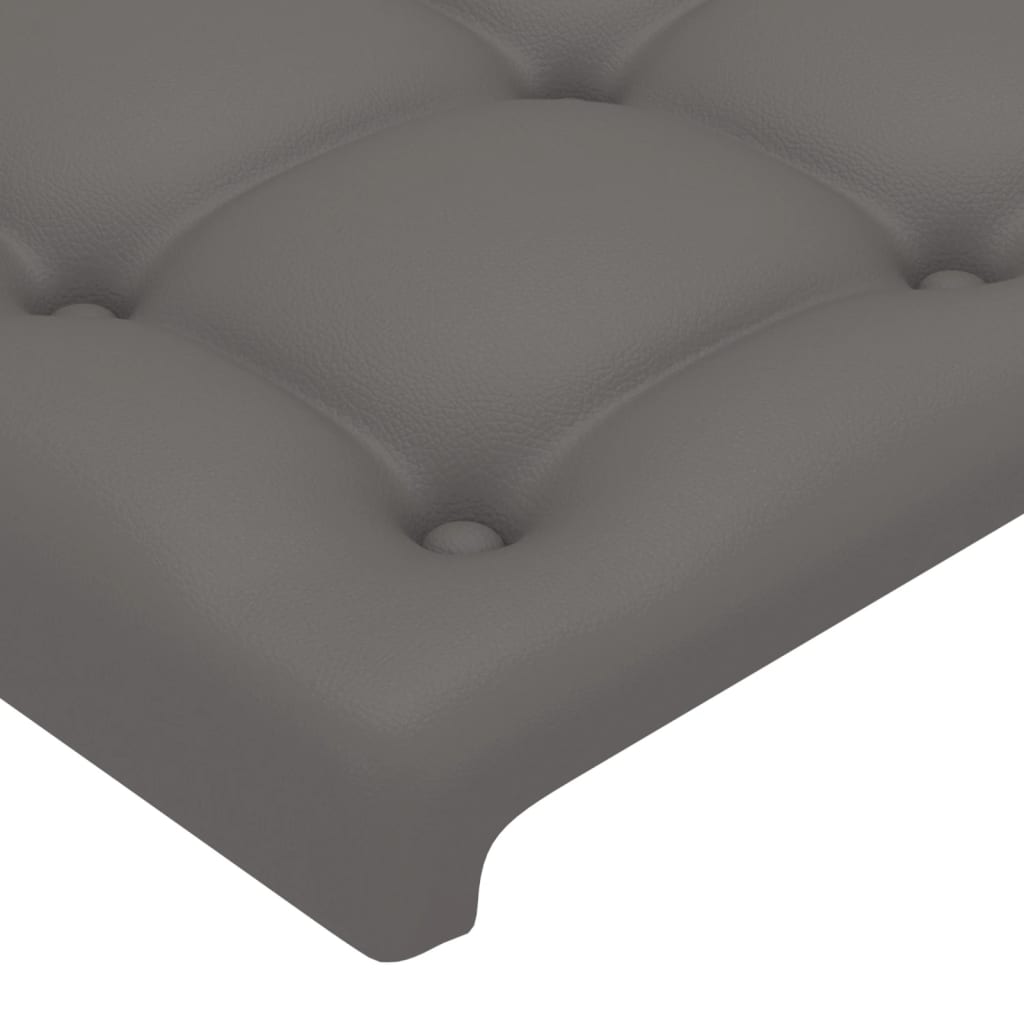 Cabeceira de cama couro artificial 90x5x78/88 cm cinzento