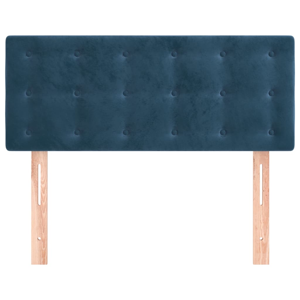 Cabeceira de cama veludo 90x5x78/88 cm azul-escuro