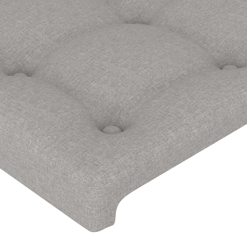 Cabeceira de cama tecido 100x5x78/88 cm cinzento-claro