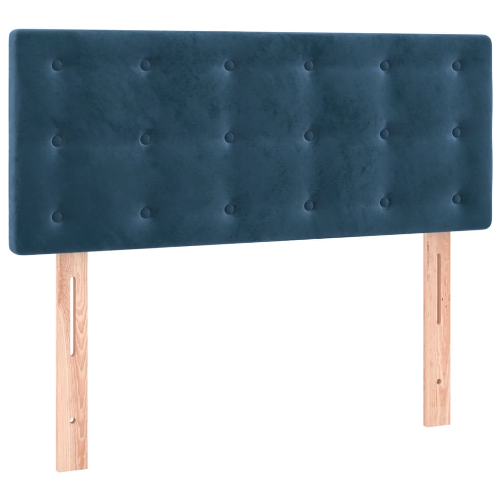 Cabeceira de cama veludo 100x5x78/88 cm azul-escuro