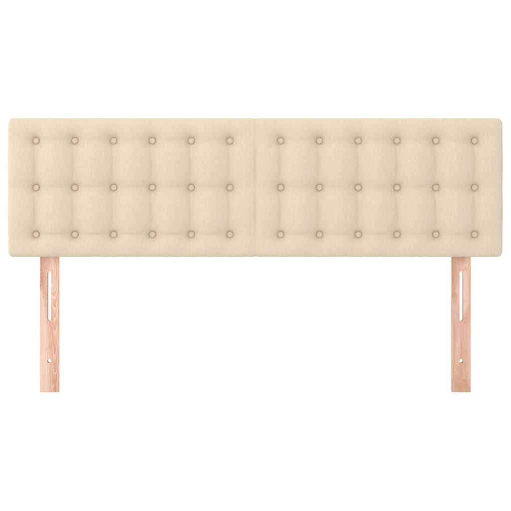 Cabeceira de cama 2 pcs tecido 72x5x78/88 cm creme