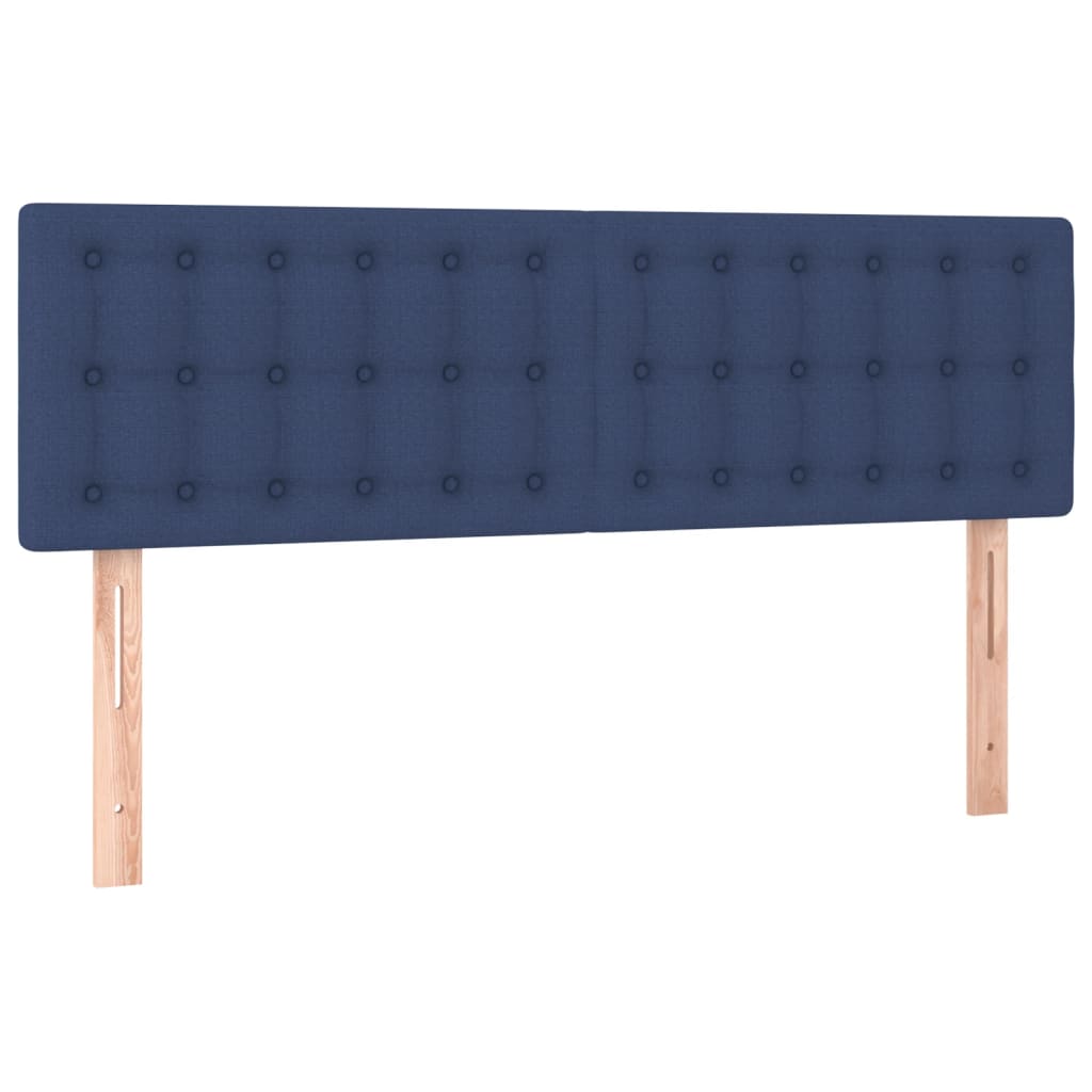 Cabeceira de cama 2 pcs tecido 72x5x78/88 cm azul