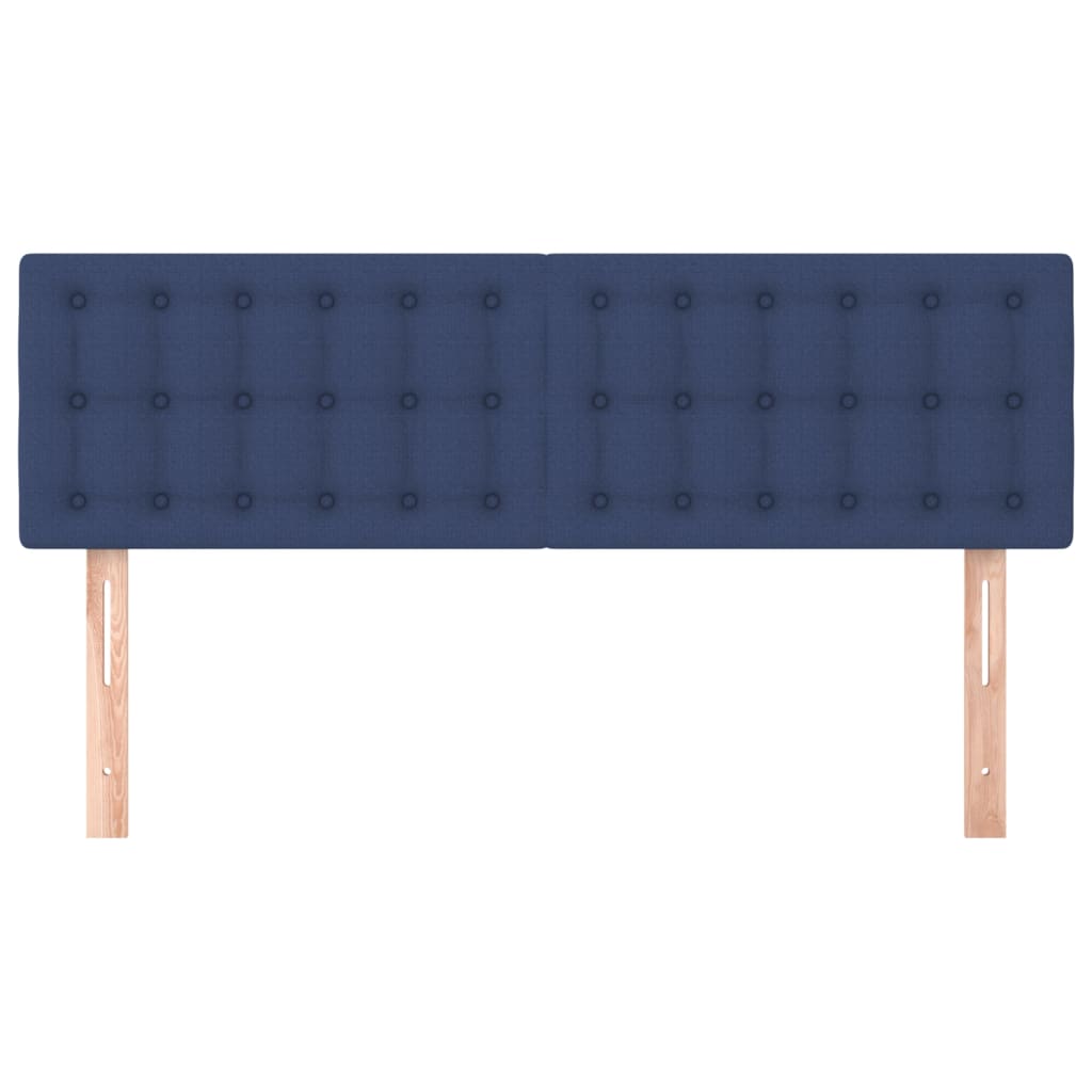 Cabeceira de cama 2 pcs tecido 72x5x78/88 cm azul