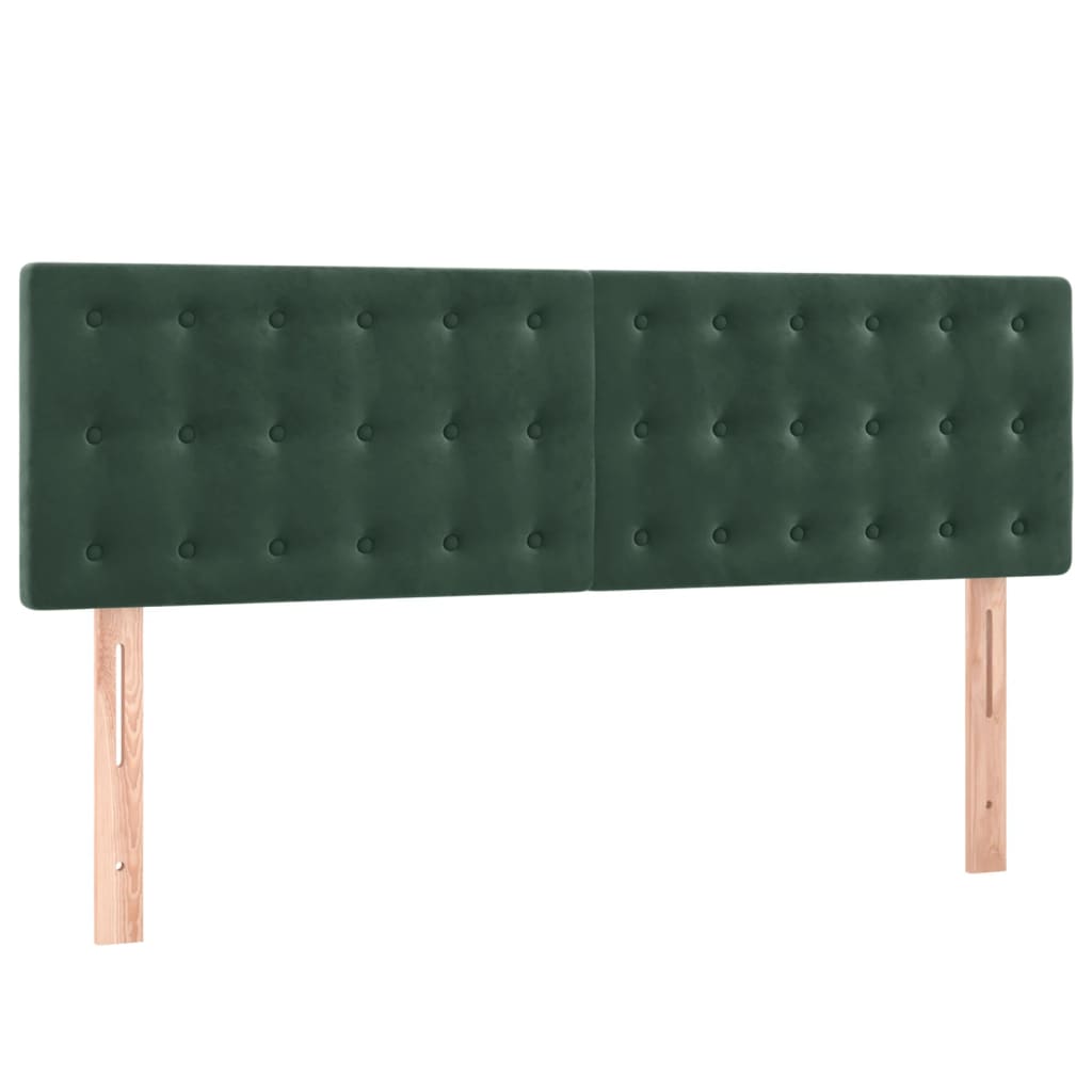 Cabeceira de cama 2 pcs veludo 72x5x78/88 cm verde-escuro