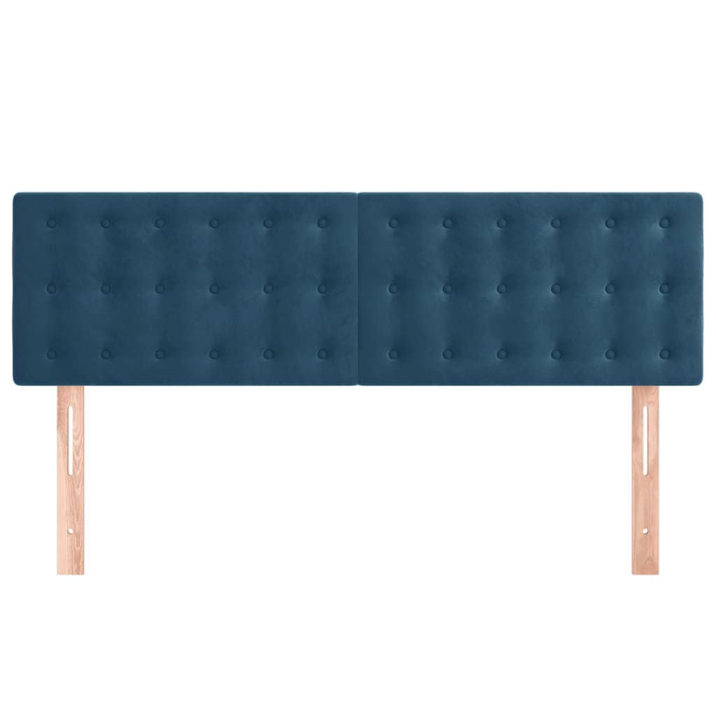 Cabeceira de cama 2 pcs veludo 72x5x78/88 cm azul-escuro