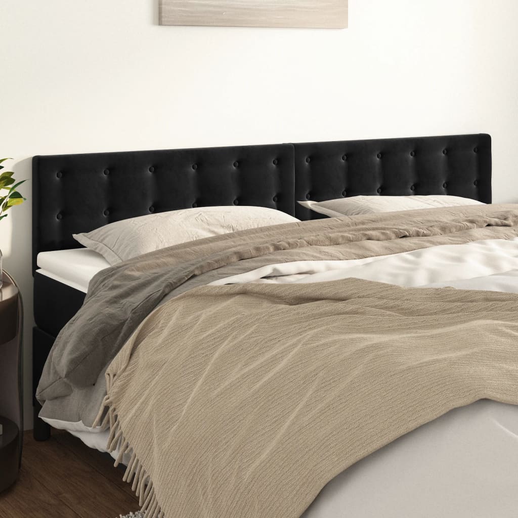 Cabeceira de cama 2 pcs veludo 80x5x78/88 cm preto