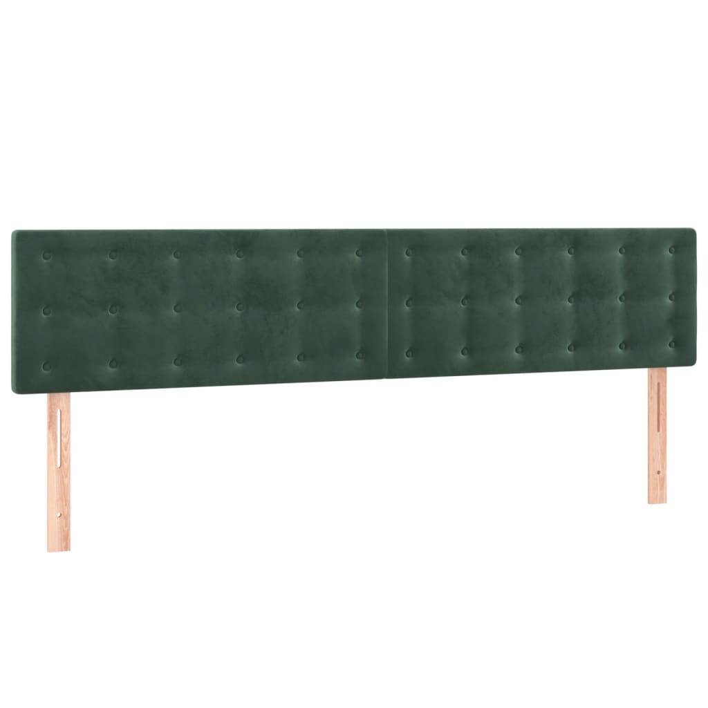 Cabeceira de cama 2 pcs veludo 80x5x78/88 cm verde-escuro