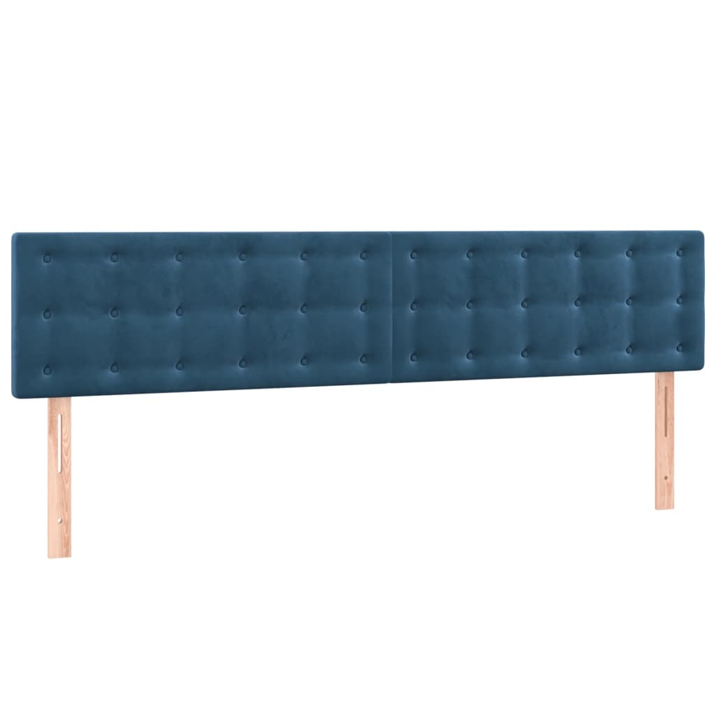 Cabeceira de cama 2 pcs veludo 80x5x78/88 cm azul-escuro