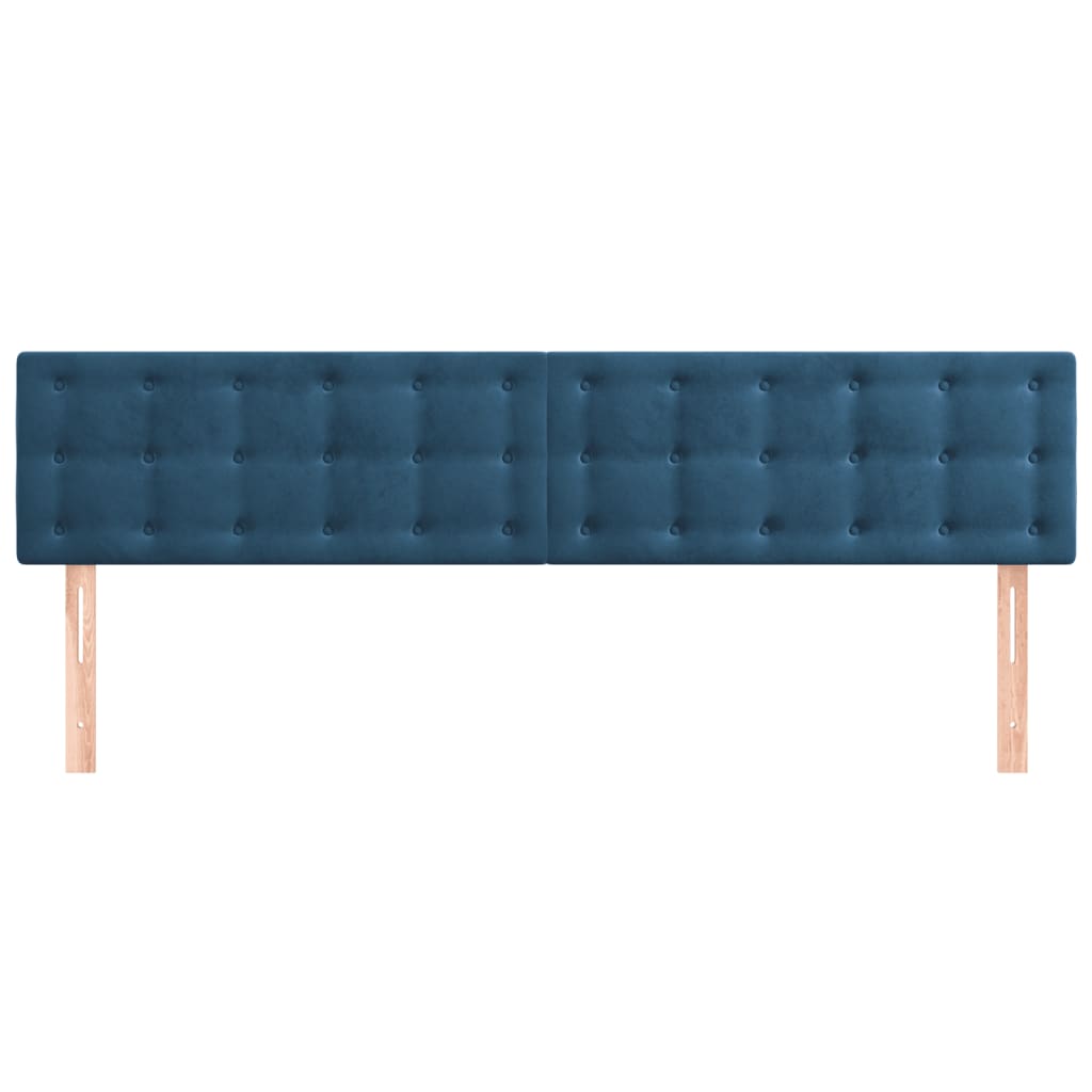 Cabeceira de cama 2 pcs veludo 80x5x78/88 cm azul-escuro