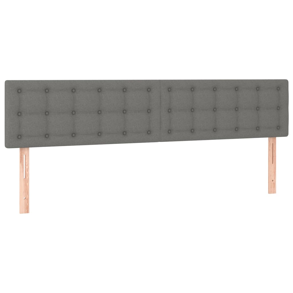 Cabeceira de cama 2 pcs tecido 90x5x78/88 cm cinzento-escuro