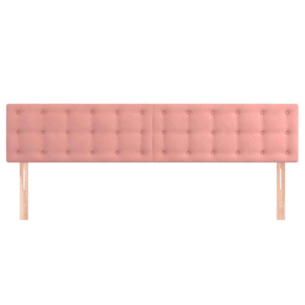 Cabeceira de cama 2 pcs veludo 90x5x78/88 cm rosa