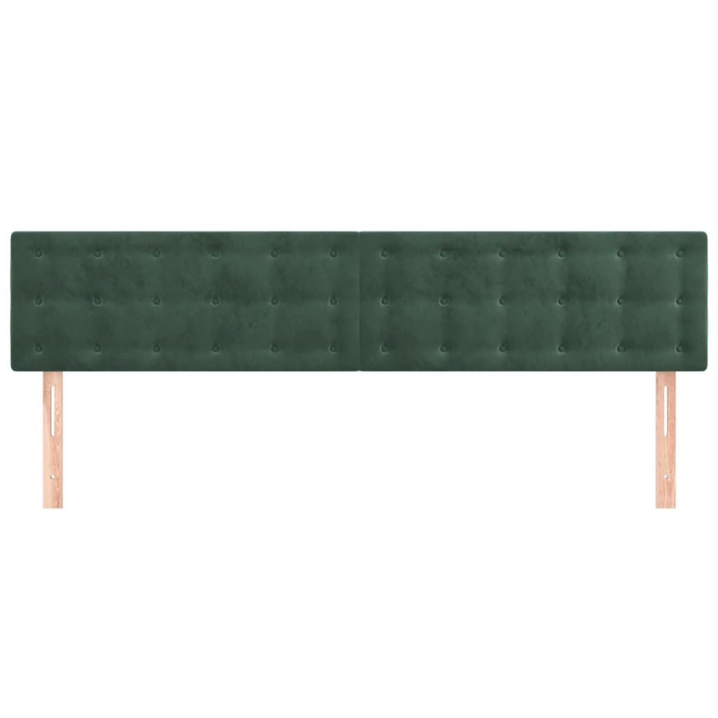 Cabeceira de cama 2 pcs veludo 100x5x78/88 cm verde-escuro