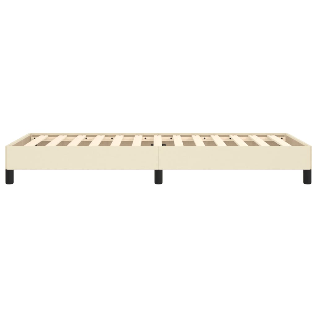 Estrutura de cama 90x200 cm couro artificial cor creme