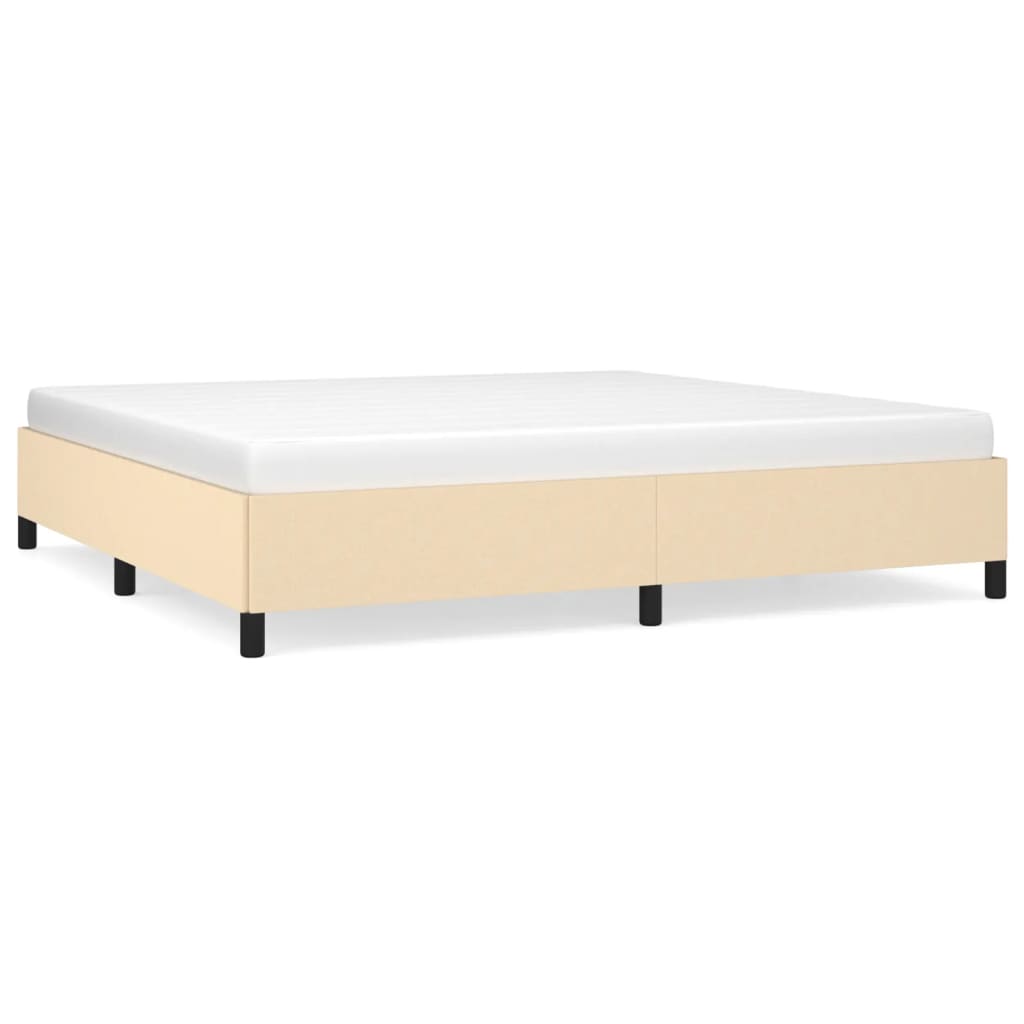 Estrutura de cama tecido cor creme 200x200 cm