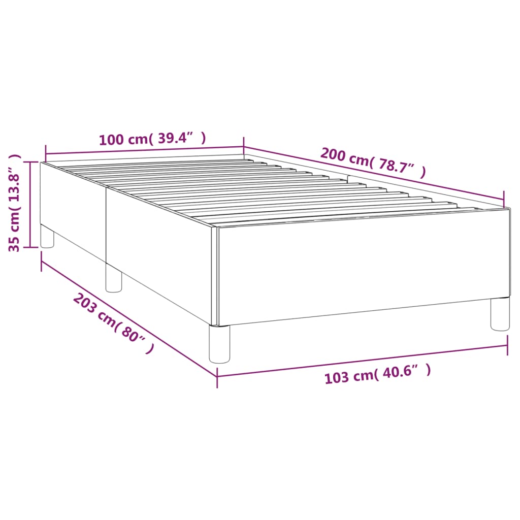 Estrutura de cama 100x200 cm tecido verde