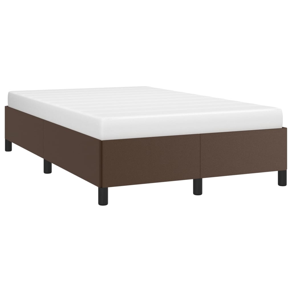 Estrutura de cama 120x200 cm couro artificial castanho