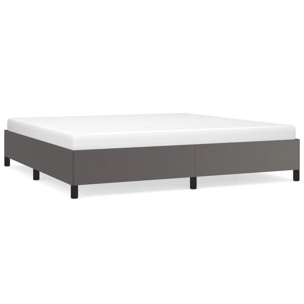 Estrutura de cama 200x200cm couro artificial cinzento