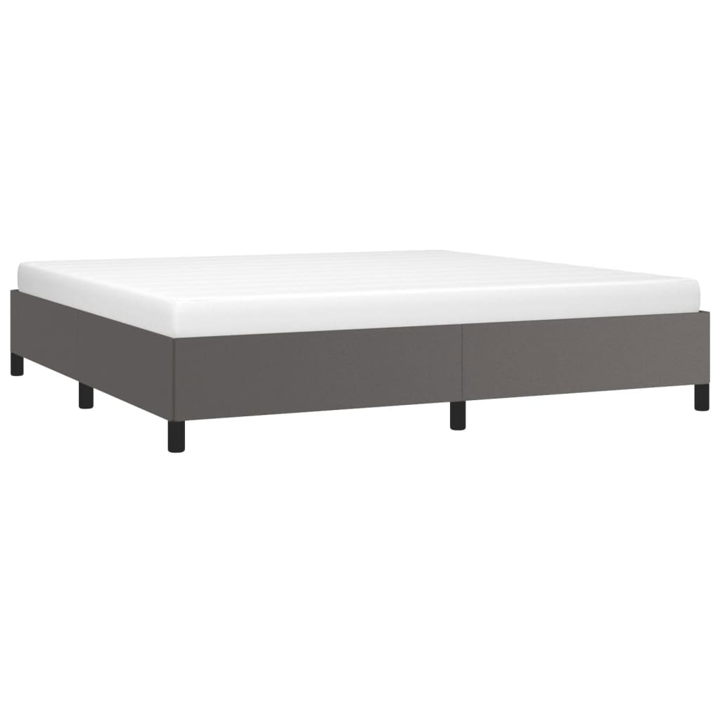 Estrutura de cama 200x200cm couro artificial cinzento