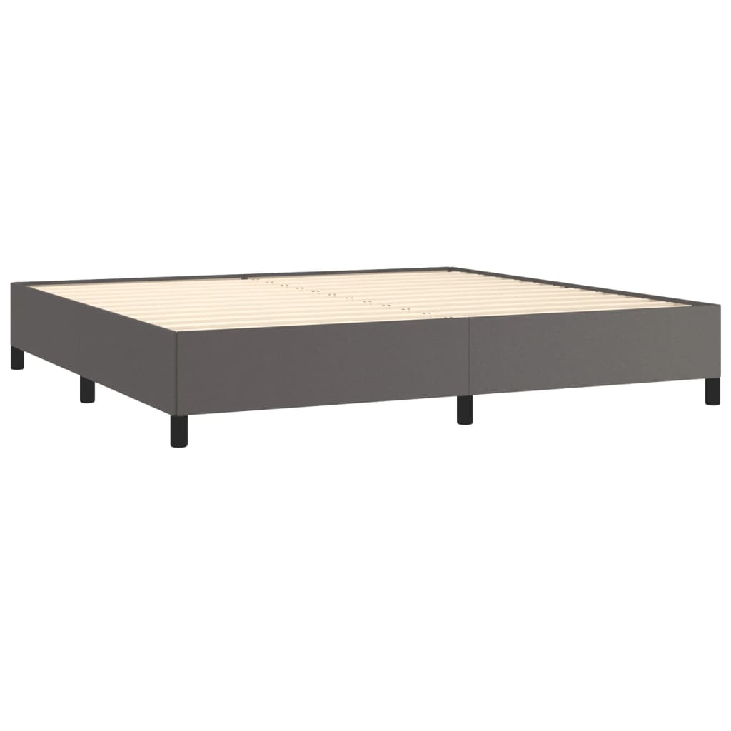 Estrutura de cama 200x200cm couro artificial cinzento