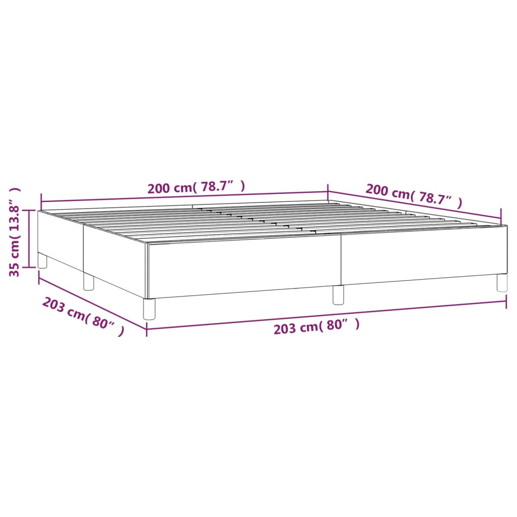 Estrutura de cama 200x200cm couro artificial cinzento