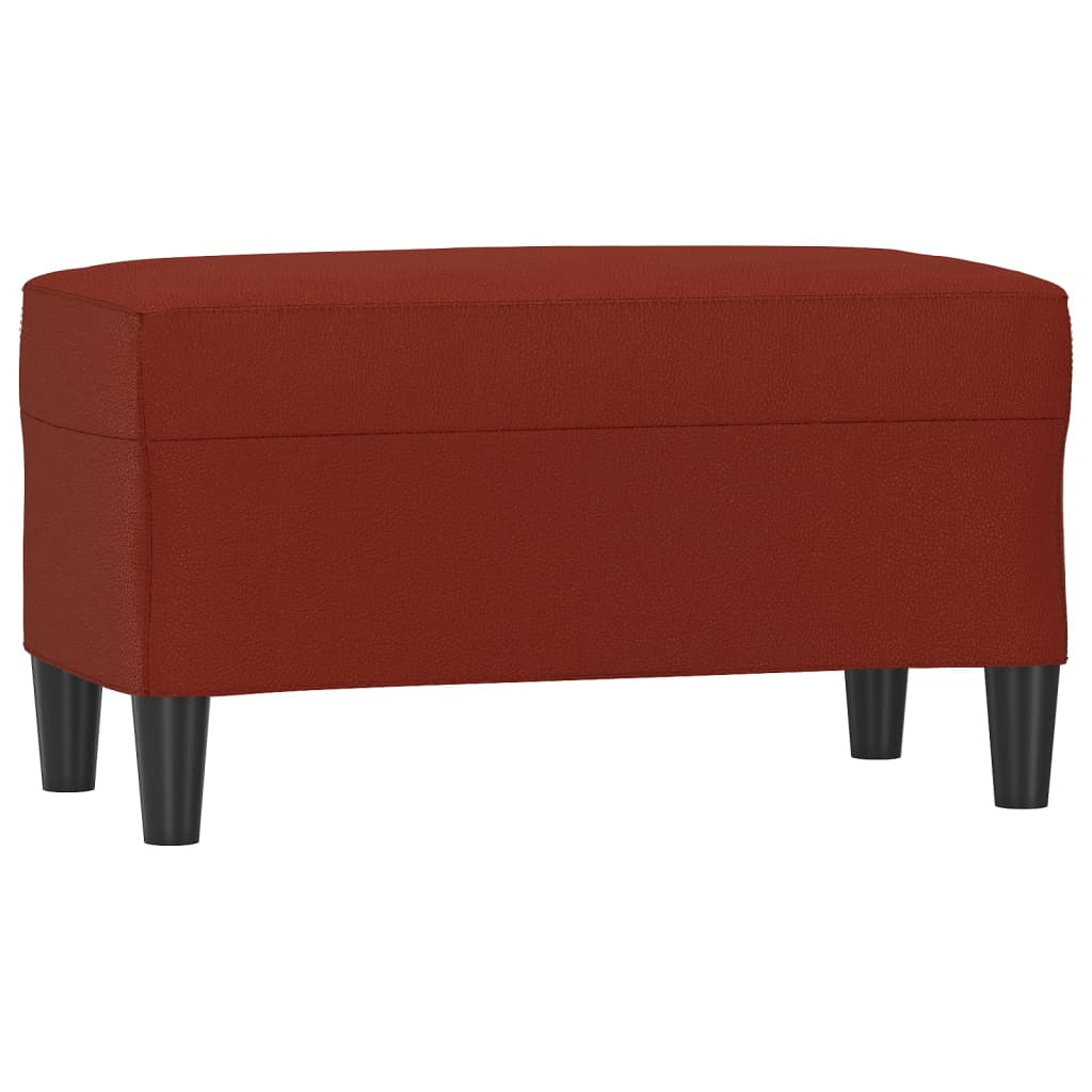 Banco 70x35x41 cm couro artificial vermelho tinto