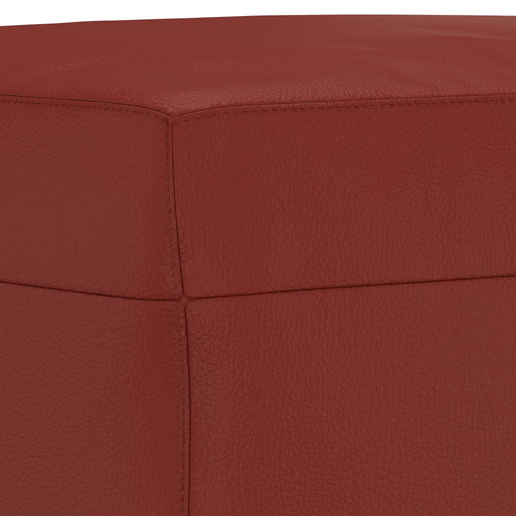 Banco 70x35x41 cm couro artificial vermelho tinto