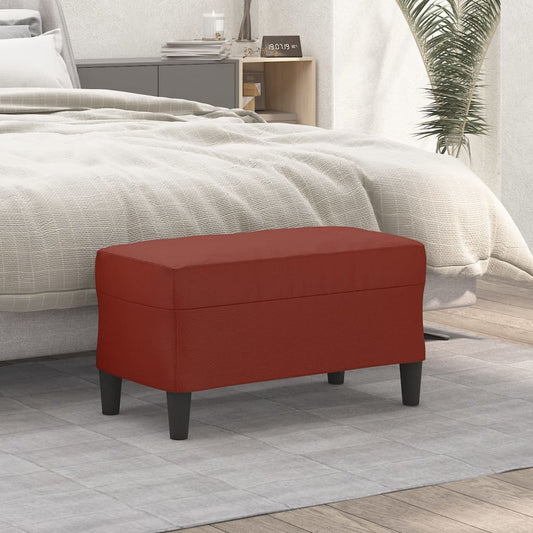 Banco 70x35x41 cm couro artificial vermelho tinto