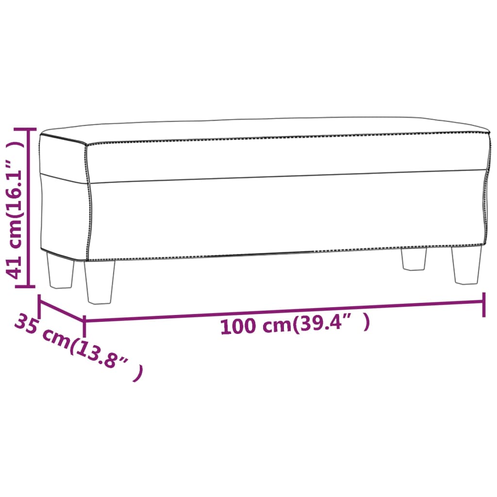 Banco 100x35x41 cm couro artificial preto