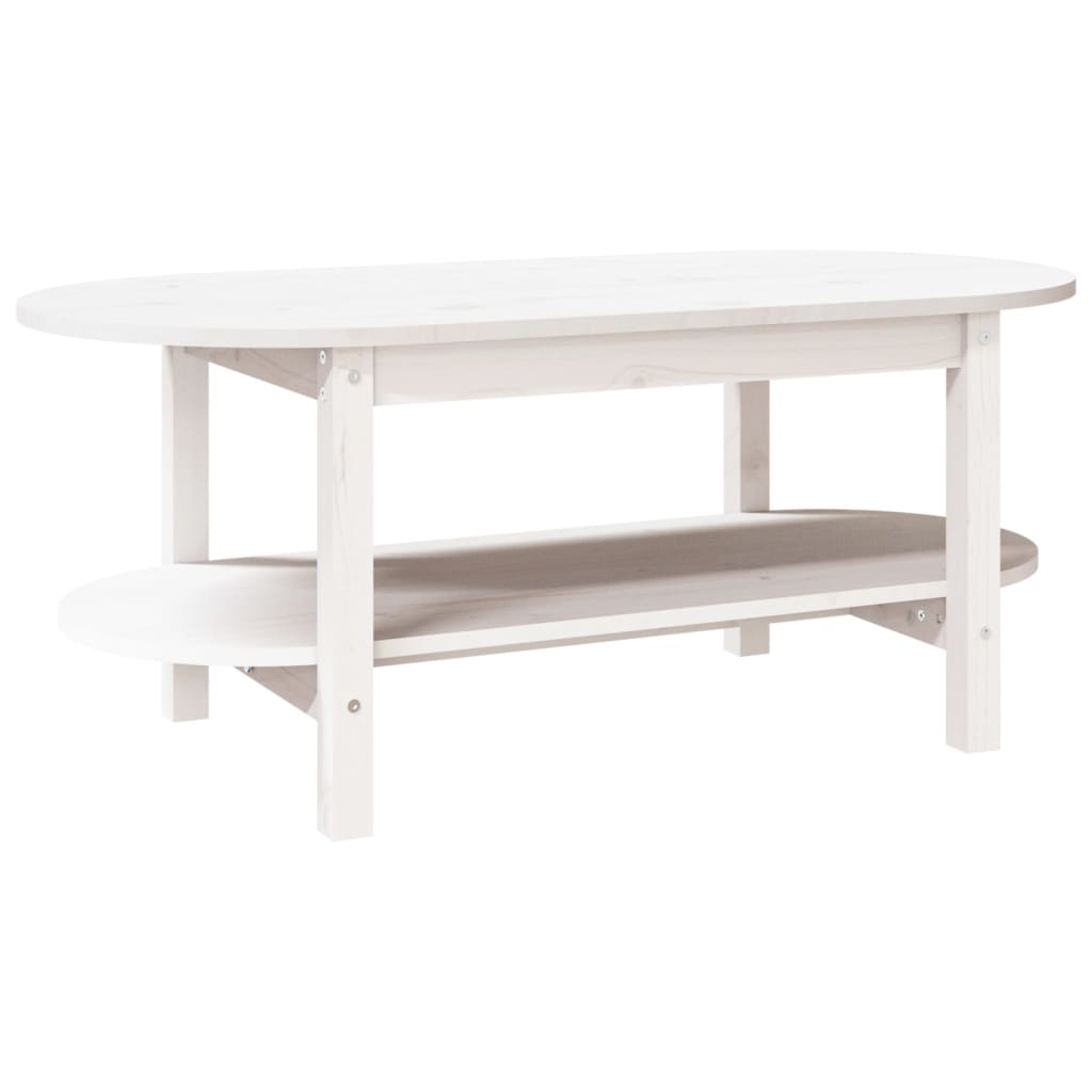 Mesa de centro 110x55x45 cm madeira de pinho maciça branco