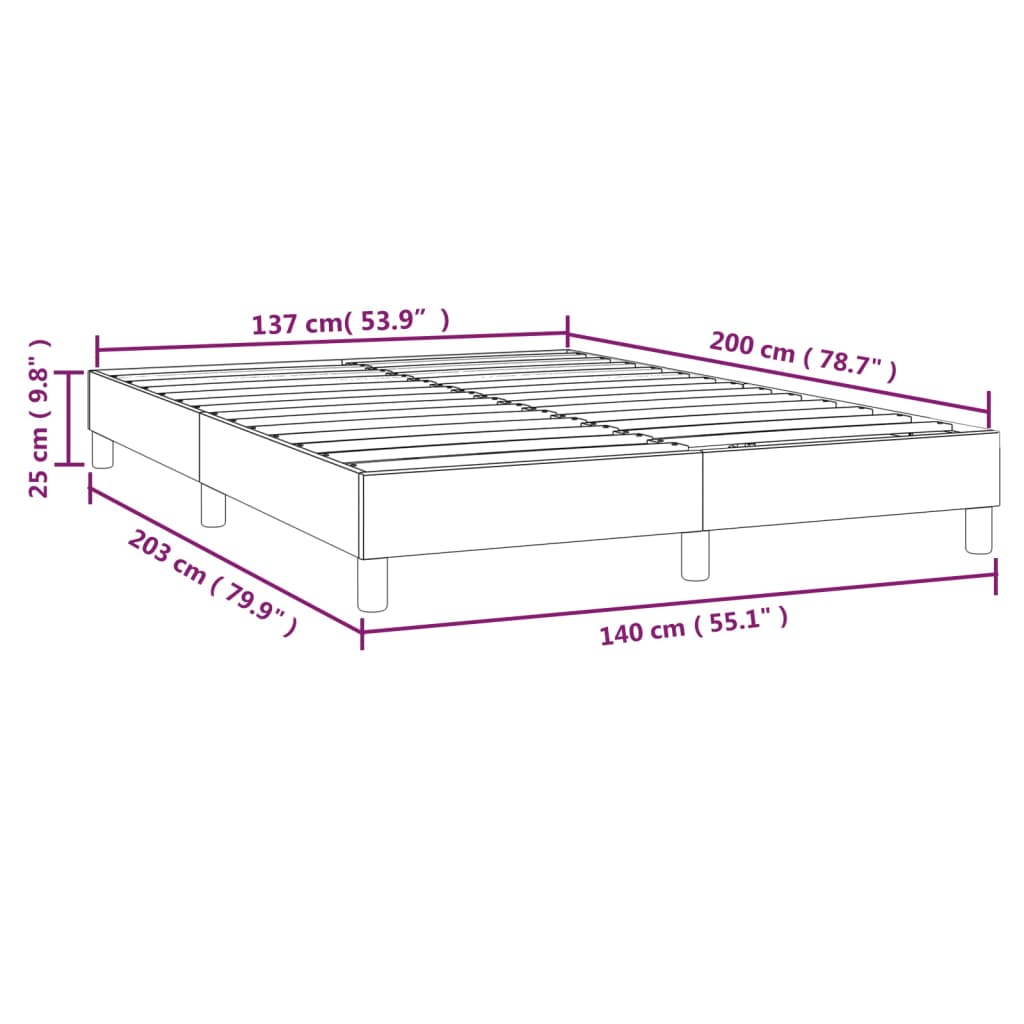 Estrutura de cama com molas 140x200 cm couro artificial branco