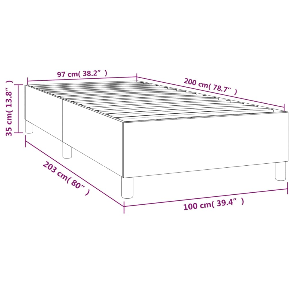 Estrutura de cama com molas 100x200 cm couro artificial branco