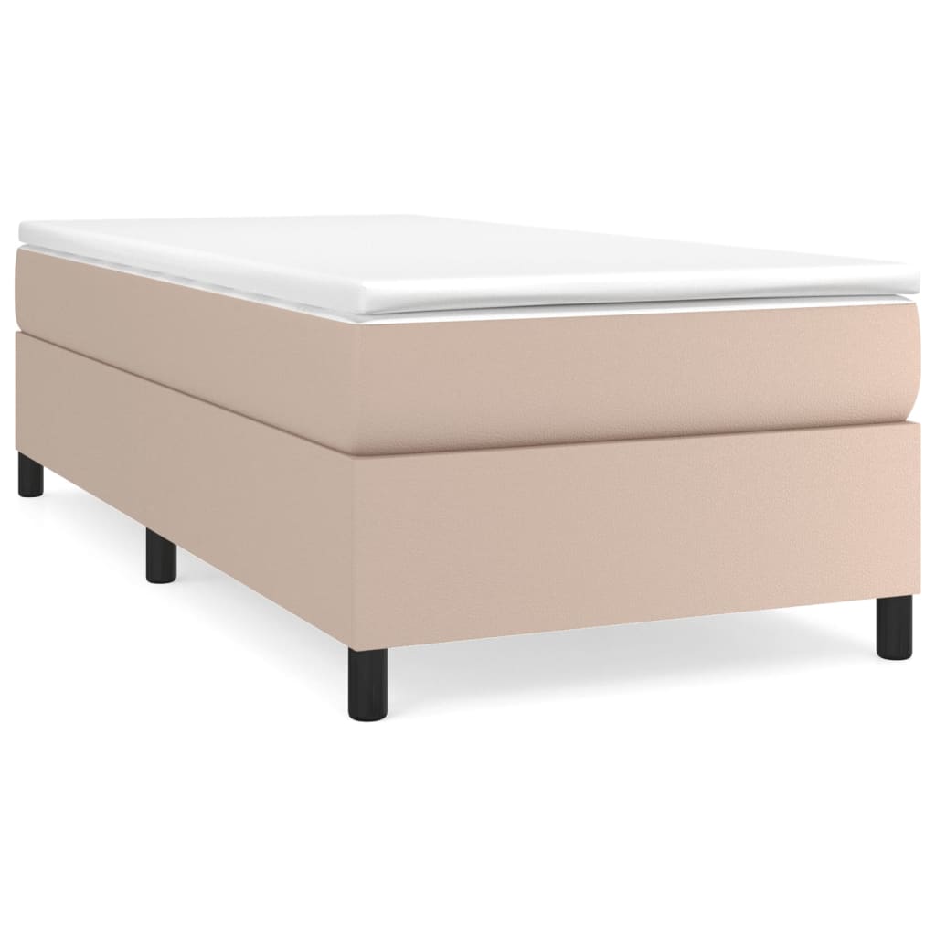 Estrutura de cama 100x200 cm couro artificial cappuccino