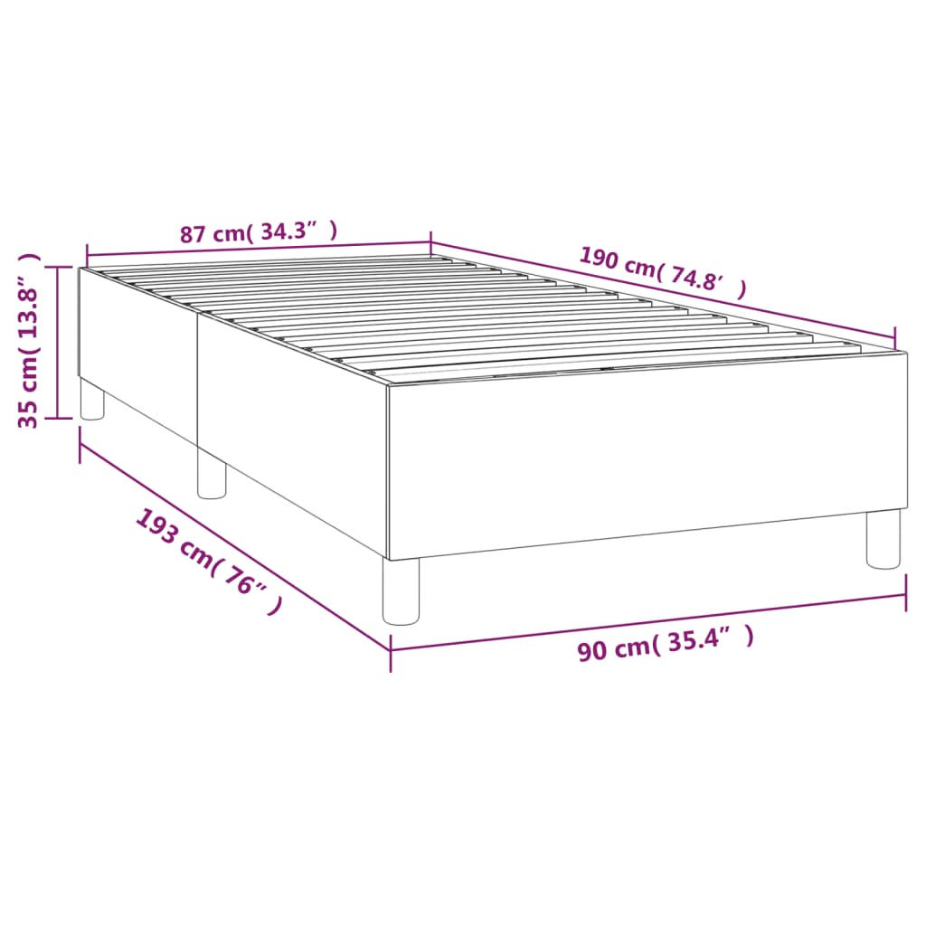 Estrutura de cama 90x190 cm veludo verde-escuro